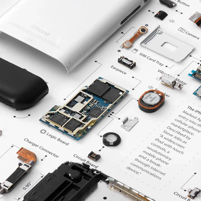 iPhone 2G (1st Generation) Teardown Frame | Vintage Apple Disassembly Art