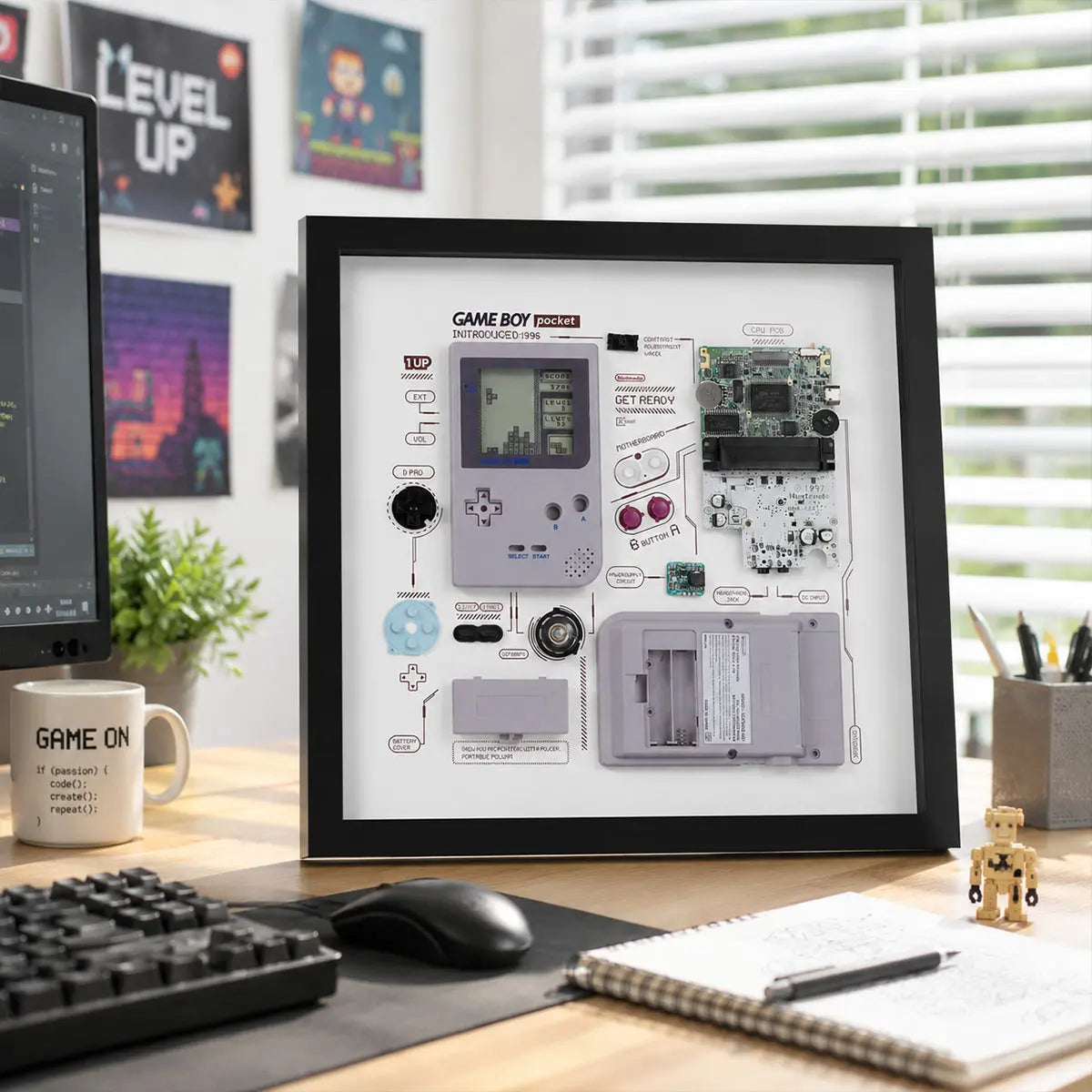 Disassembled Nintendo Game Boy Pocket frame