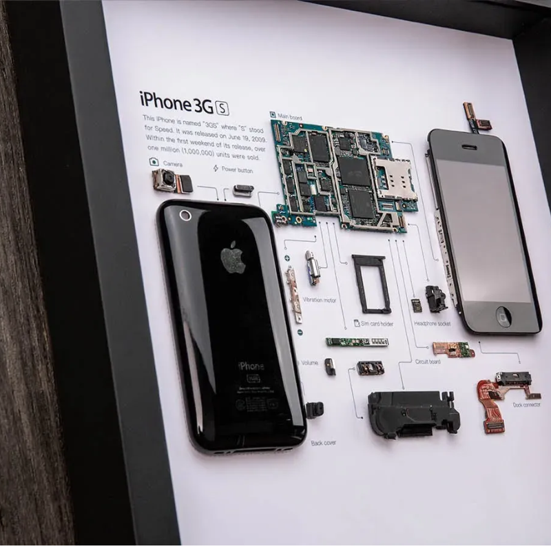 iPhone 3GS Teardown Frame | Collectible Apple Tech Art