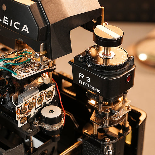 Disassembled Mechanical Film Camera Leica R3 ,Unique Handmade Camera Parts Sculpture,  Gift for Photographers