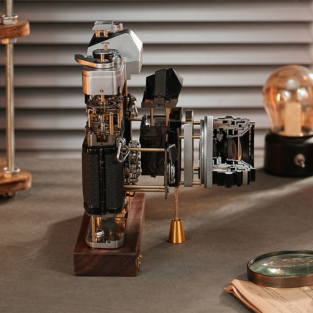 Disassembled Mechanical Film Camera Canon FT With Cut Lens