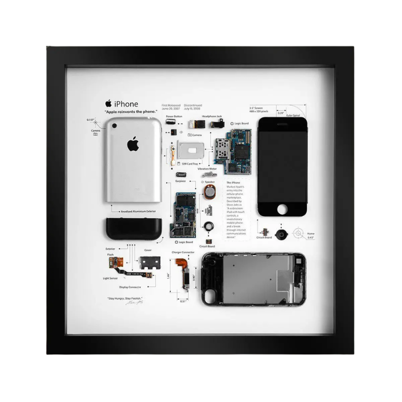 iPhone 2G (1st Generation) Teardown Frame | Vintage Apple Disassembly Art