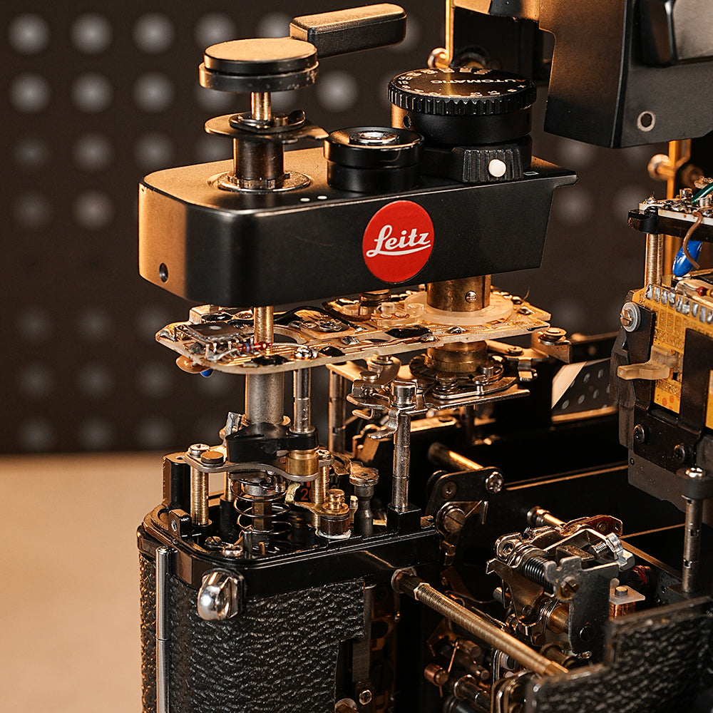 Disassembled Mechanical Film Camera Leica R3 ,Unique Handmade Camera Parts Sculpture,  Gift for Photographers
