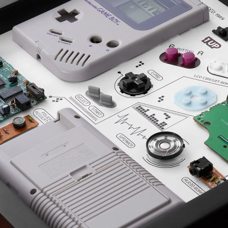Disassembled Nintendo Game Boy Original (1989) Super Mario Land Teardown Frame