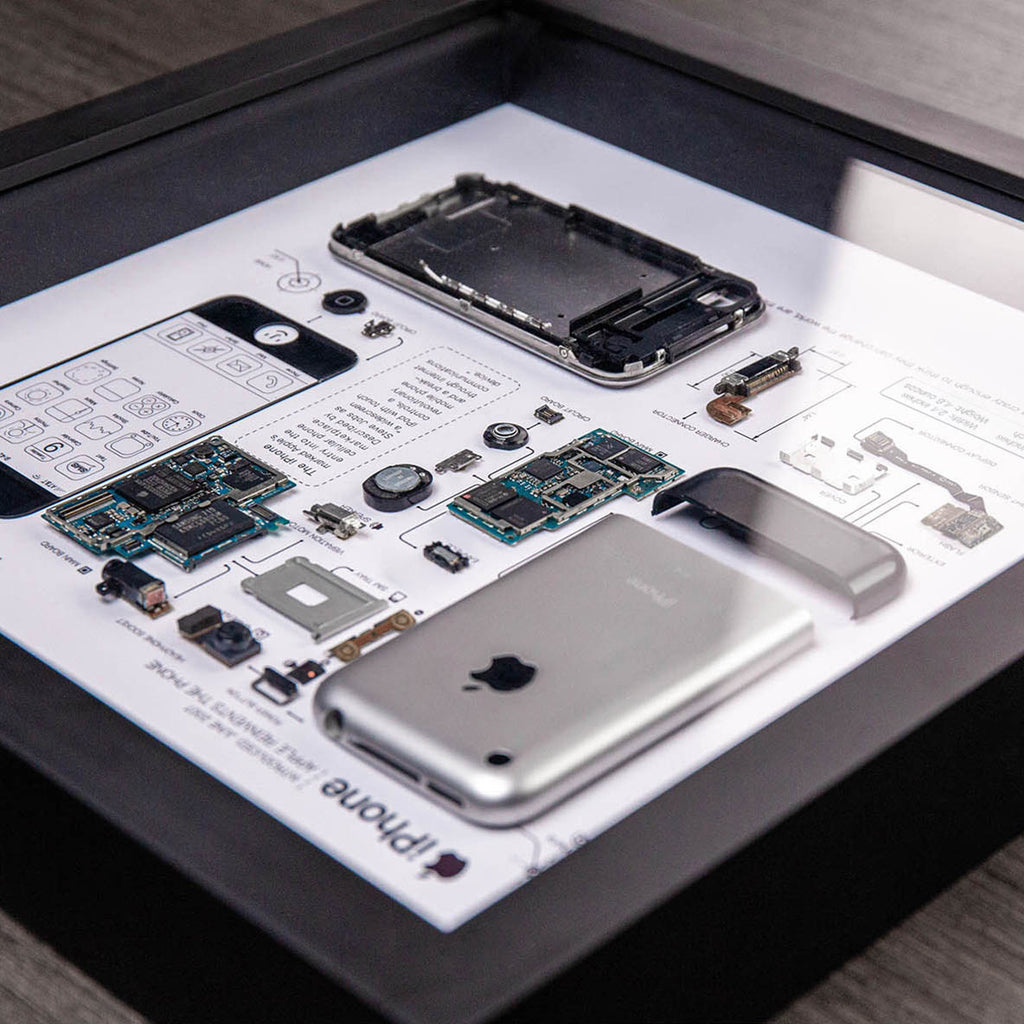iPhone 2G (1st Generation) Teardown Frame | Vintage Apple Disassembly Art