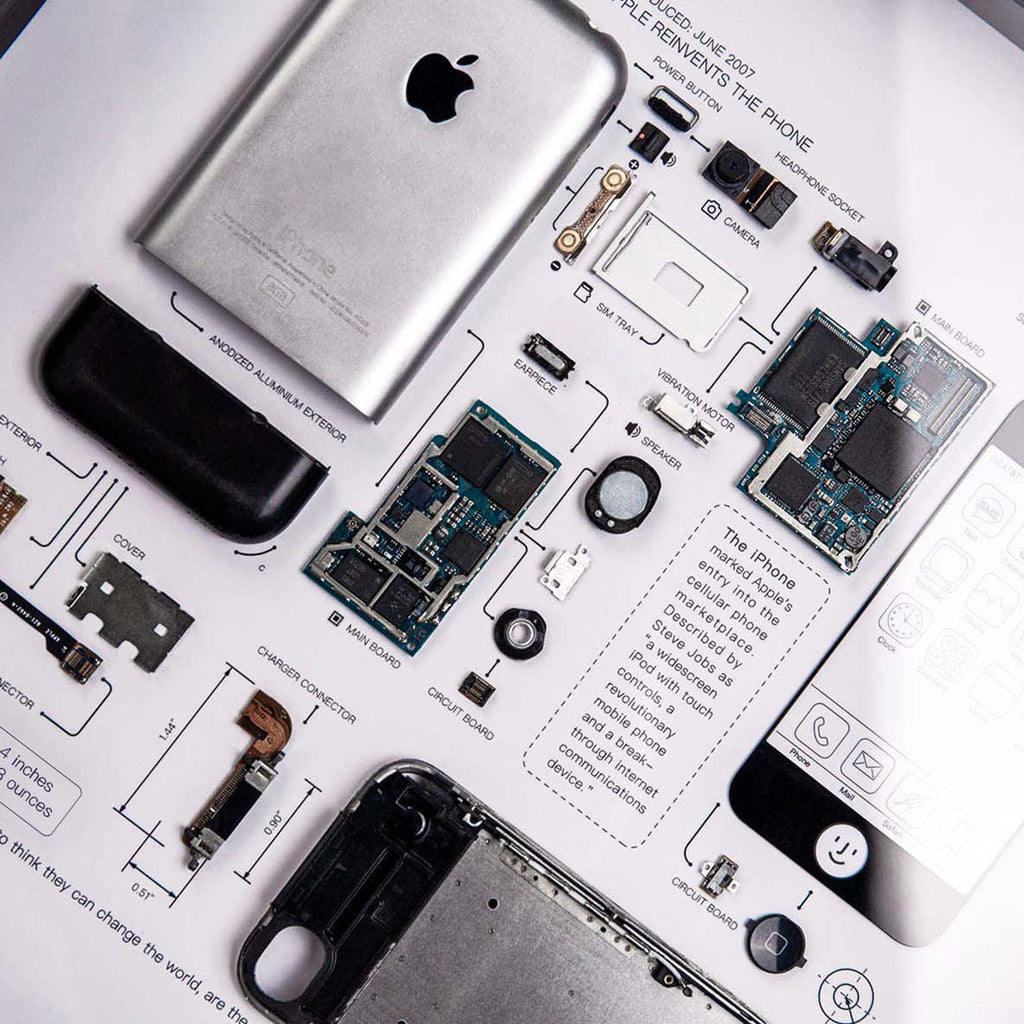 iPhone 2G (1st Generation) Teardown Frame | Vintage Apple Disassembly Art